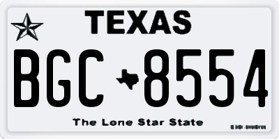 TX license plate BGC8554