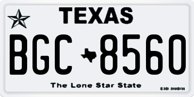 TX license plate BGC8560
