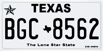 TX license plate BGC8562