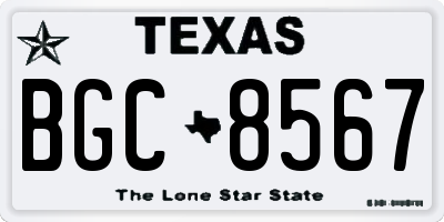 TX license plate BGC8567