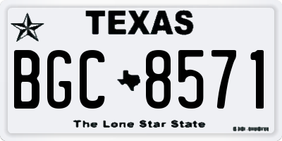 TX license plate BGC8571