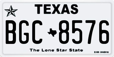 TX license plate BGC8576