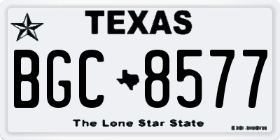 TX license plate BGC8577