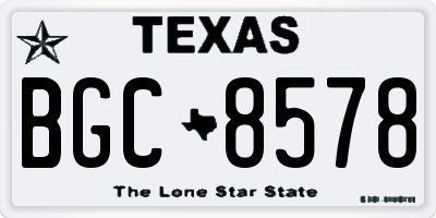 TX license plate BGC8578