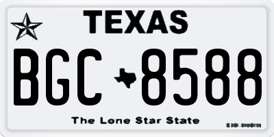 TX license plate BGC8588