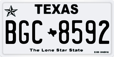 TX license plate BGC8592