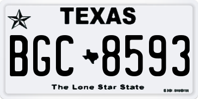 TX license plate BGC8593