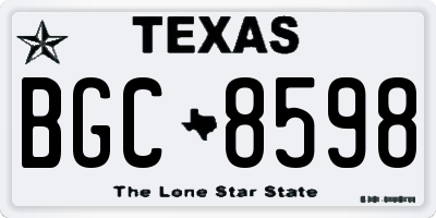 TX license plate BGC8598