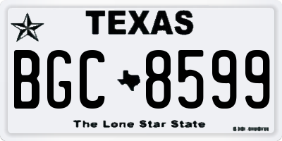 TX license plate BGC8599