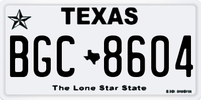 TX license plate BGC8604