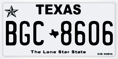 TX license plate BGC8606
