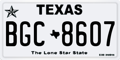 TX license plate BGC8607