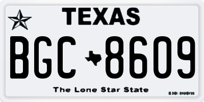 TX license plate BGC8609