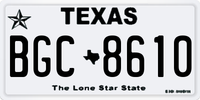 TX license plate BGC8610