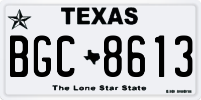 TX license plate BGC8613