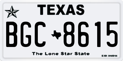 TX license plate BGC8615