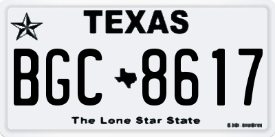 TX license plate BGC8617