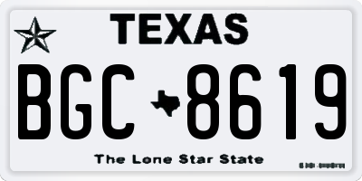 TX license plate BGC8619
