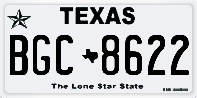 TX license plate BGC8622
