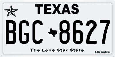 TX license plate BGC8627