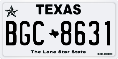 TX license plate BGC8631