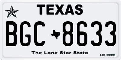 TX license plate BGC8633