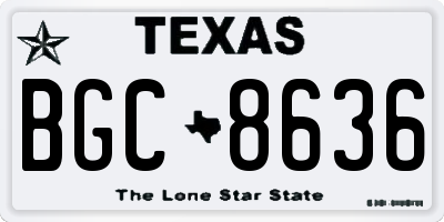 TX license plate BGC8636