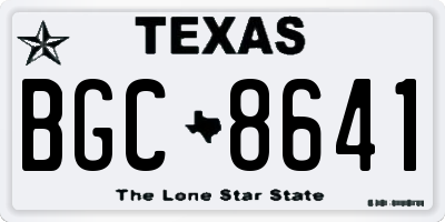 TX license plate BGC8641