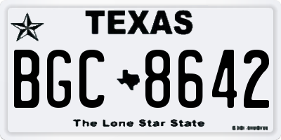 TX license plate BGC8642