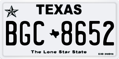 TX license plate BGC8652
