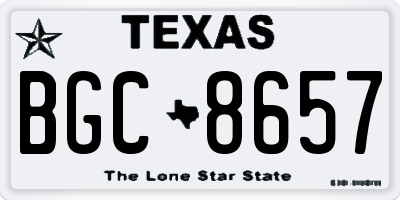 TX license plate BGC8657