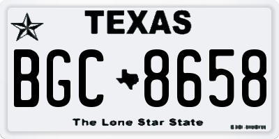 TX license plate BGC8658