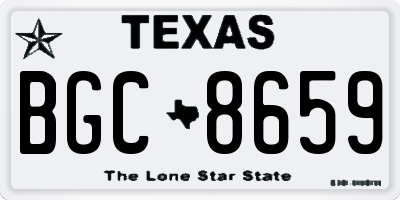TX license plate BGC8659