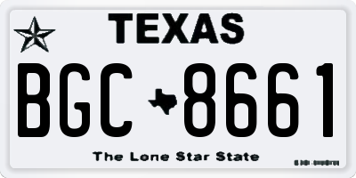 TX license plate BGC8661
