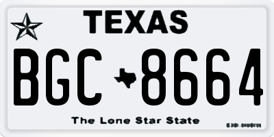 TX license plate BGC8664