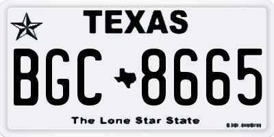 TX license plate BGC8665