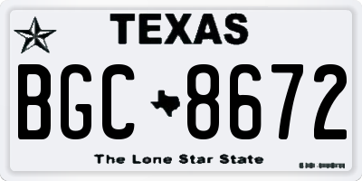 TX license plate BGC8672