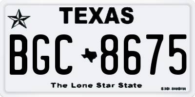 TX license plate BGC8675