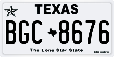 TX license plate BGC8676