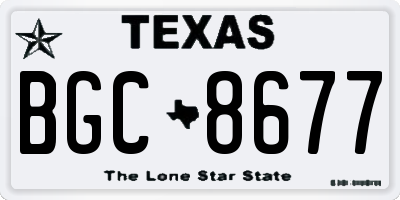 TX license plate BGC8677
