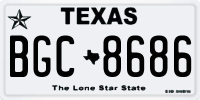 TX license plate BGC8686