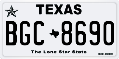TX license plate BGC8690