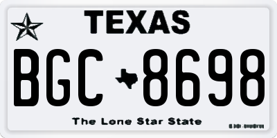TX license plate BGC8698