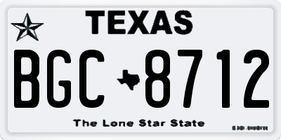 TX license plate BGC8712