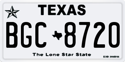 TX license plate BGC8720