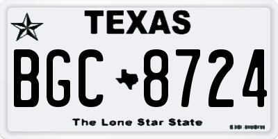 TX license plate BGC8724