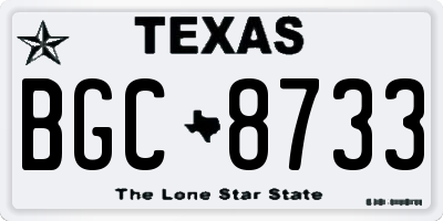 TX license plate BGC8733