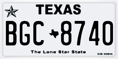 TX license plate BGC8740
