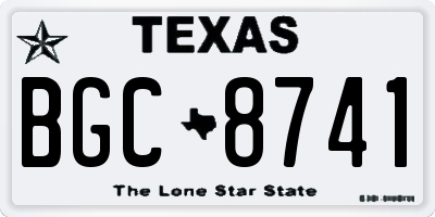 TX license plate BGC8741