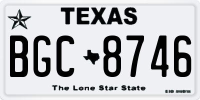 TX license plate BGC8746